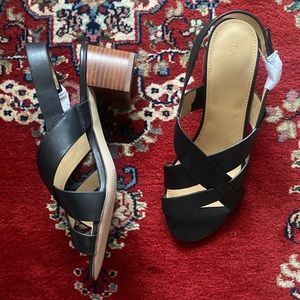 Talbots Black Heel Sandals. Size 8
